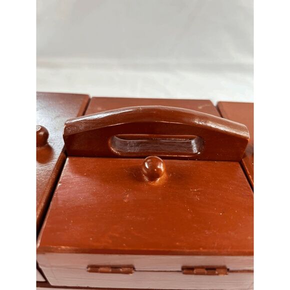 Vintage Wooden Singer Accordion Sewing/Notion Box, Small, Keepsake Organizer - Picture 12 of 16